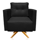 Poltrona Sala Decorativa Livia Giratória Madeira Sintético Pr