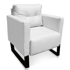 Poltrona Sala Decorativa Livia Industrial Preto Sintético Bra