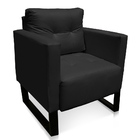Poltrona Sala Decorativa Livia Industrial Preto Sintético M11