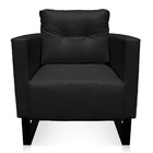 Poltrona Sala Decorativa Livia Industrial Preto Sintético M11