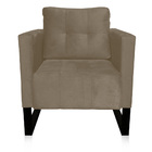 Poltrona Sala Decorativa Livia Industrial Preto Suede M11 - D