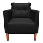 Poltrona Sala Decorativa Livia Pé Madeira Castanho Sintético