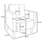 Poltrona Sala Decorativa Livia Pé Madeira Castanho Sintético