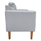 Poltrona Sala Decorativa Livia Pé Madeira Castanho Sintético