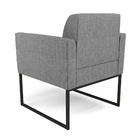 Poltrona Sala Decorativa Marisa Aço Industrial Preto Linho Gr