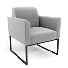 Poltrona Sala Decorativa Marisa Aço Industrial Preto Suede Ci