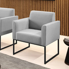 Poltrona Sala Decorativa Marisa Aço Industrial Preto Suede Ci