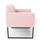 Poltrona Sala Decorativa Marisa Aço Industrial Preto Suede Ro