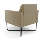 Poltrona Sala Decorativa Marisa Aço Industrial X Preto Suede