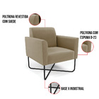 Poltrona Sala Decorativa Marisa Aço Industrial X Preto Suede