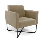 Poltrona Sala Decorativa Marisa Aço Industrial X Preto Suede