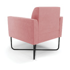 Poltrona Sala Decorativa Marisa Aço Industrial X Preto Suede