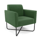 Poltrona Sala Decorativa Marisa Aço Industrial X Preto Suede