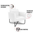 Poltrona Sala Decorativa Marisa Base Aço Industrial X Preto S