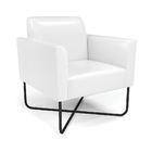 Poltrona Sala Decorativa Marisa Base Aço Industrial X Preto S