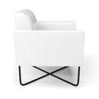 Poltrona Sala Decorativa Marisa Base Aço Industrial X Preto S