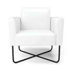 Poltrona Sala Decorativa Marisa Base Aço Industrial X Preto S