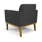 Poltrona Sala Decorativa Marisa Base Madeira Castanho Sintéti