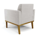 Poltrona Sala Decorativa Marisa Base Madeira Castanho Veludo