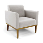 Poltrona Sala Decorativa Marisa Base Madeira Castanho Veludo