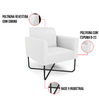 Poltrona Sala Decorativa Marisa Base X Industrial Preto Sinté