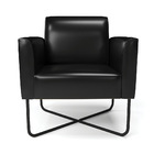 Poltrona Sala Decorativa Marisa Base X Industrial Preto Sinté