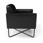 Poltrona Sala Decorativa Marisa Base X Industrial Preto Sinté