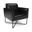 Poltrona Sala Decorativa Marisa Base X Industrial Preto Sinté