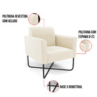 Poltrona Sala Decorativa Marisa Base X Industrial Preto Velud