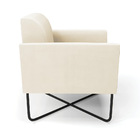 Poltrona Sala Decorativa Marisa Base X Industrial Preto Velud