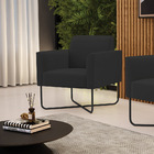 Poltrona Sala Decorativa Marisa Base X Industrial Preto Velud