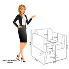 Poltrona Sala Decorativa Marisa Giratória Madeira Suede D03 -