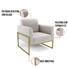 Poltrona Sala Decorativa Marisa Industrial Alta Dourada Velud