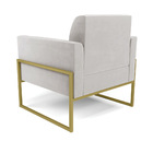 Poltrona Sala Decorativa Marisa Industrial Alta Dourada Velud