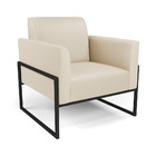 Poltrona Sala Decorativa Marisa Industrial Alta Preto Sintéti