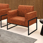 Poltrona Sala Decorativa Marisa Industrial Alta Preto Sintéti