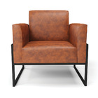 Poltrona Sala Decorativa Marisa Industrial Alta Preto Sintéti