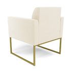Poltrona Sala Decorativa Marisa Industrial Dourado Veludo D03