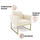 Poltrona Sala Decorativa Marisa Industrial Dourado Veludo D03