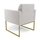 Poltrona Sala Decorativa Marisa Industrial Dourado Veludo D03