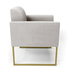 Poltrona Sala Decorativa Marisa Industrial Dourado Veludo D03