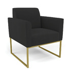 Poltrona Sala Decorativa Marisa Industrial Dourado Veludo D03