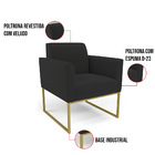 Poltrona Sala Decorativa Marisa Industrial Dourado Veludo D03