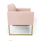 Poltrona Sala Decorativa Marisa Industrial Dourado Veludo D03