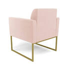 Poltrona Sala Decorativa Marisa Industrial Dourado Veludo D03