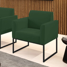 Poltrona Sala Decorativa Marisa Industrial Preto Veludo D03 -