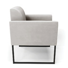 Poltrona Sala Decorativa Marisa Industrial Preto Veludo D03 -