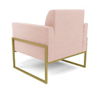 Poltrona Sala Decorativa Marisa Industrial Preto Veludo D03 -