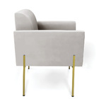 Poltrona Sala Decorativa Marisa Pé Aço Dourado Veludo D03 - D