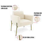 Poltrona Sala Decorativa Marisa Pé Aço Dourado Veludo D03 - D